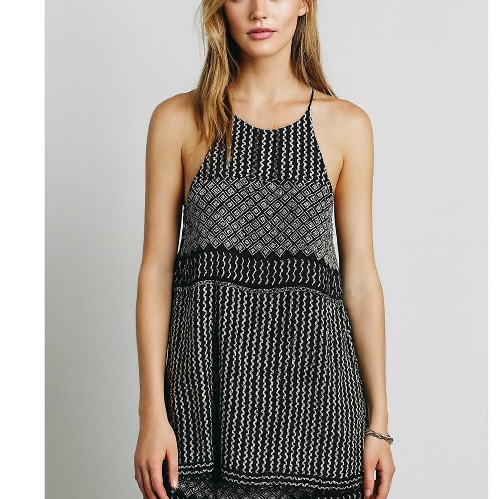 Free People New Romantics Geometric Print Mini Dress
